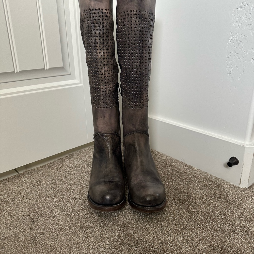 Bed Stu Cambridge Leather Boots in Distressed Brown